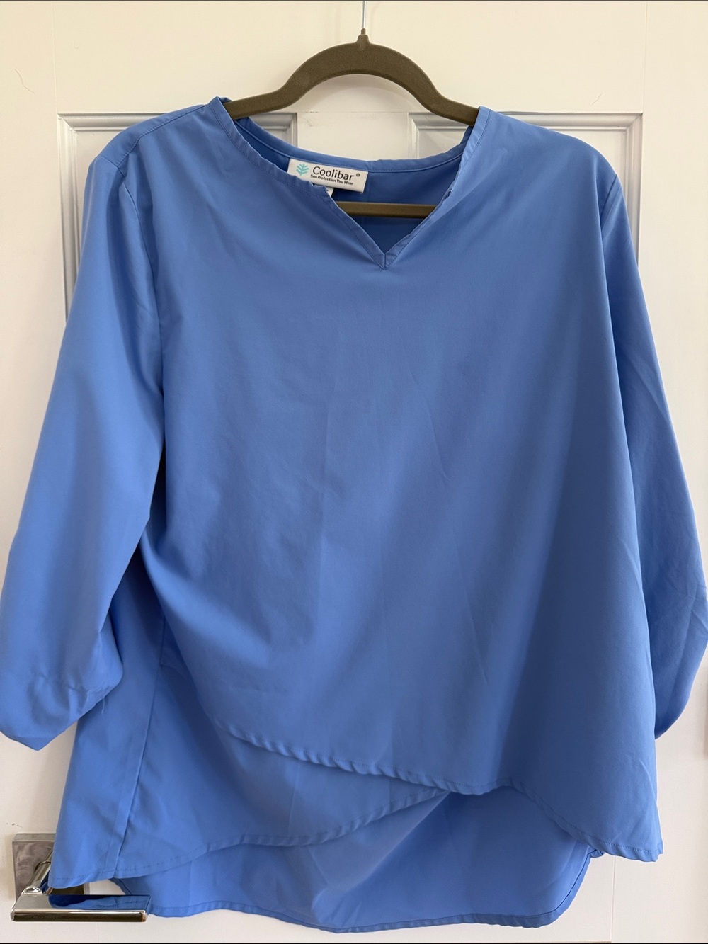 Coolibar Periwinkle Blue V-Neck Layered Hem Tunic